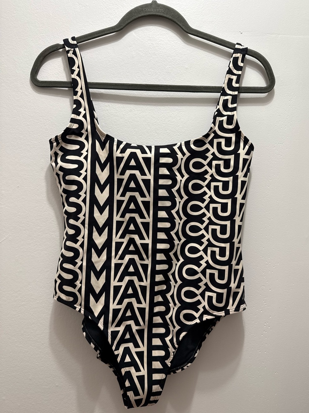 Marc Jacobs Black & Beige 'The Monogram One-Piece Swimsuit' Swimsuit Medium